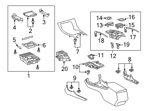 2019 Toyota Avalon Parking Brake Lower Cover Diagram for 58834-07050-C0