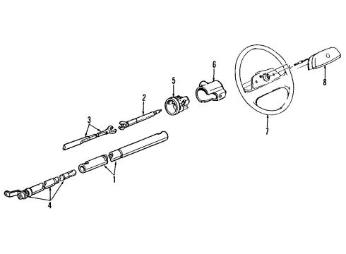 1991 Oldsmobile 98 Ignition Lock Column, Steering Diagram for 26014519