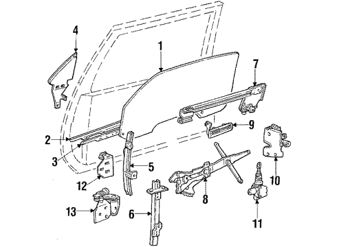 1984 Pontiac Firebird Door & Components Cover Kit, Windshield Wiper Motor Diagram for 22122553