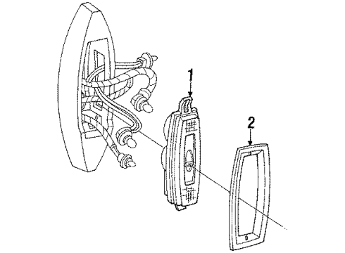 1990 Cadillac Brougham Tail Lamps Lamp Asm-Rear Diagram for 5976182