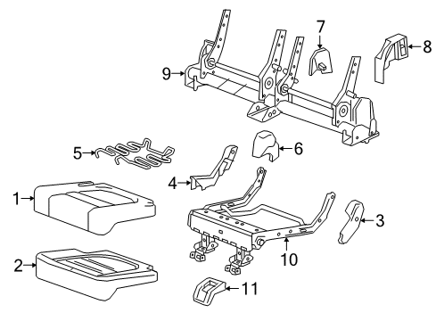 2018 GMC Acadia Third Row Seats Seat Cushion Pad Diagram for 84420958