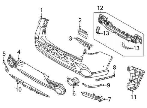 2022 Genesis GV70 Bumper & Components - Rear Bolt(W/WASHER) Diagram for 11456-08356-B