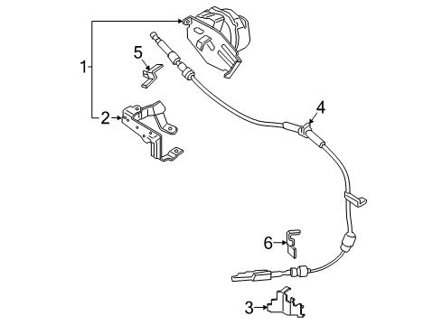 2017 Lincoln Continental Gear Shift Control - AT Shift Actuator Upper Bracket Diagram for F2GZ-7B229-A