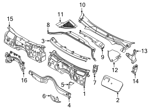 2020 BMW X4 Cowl SOUND INSULATING DASH PANEL Diagram for 51489893433