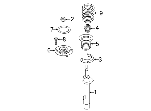 2020 BMW 230i xDrive Struts & Components - Front Front Left Suspension Strut Diagram for 31316873725