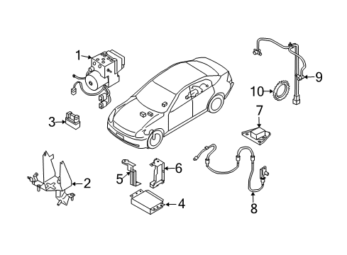 2005 Infiniti G35 ABS Components Bracket-Actuator Diagram for 47840-AM400