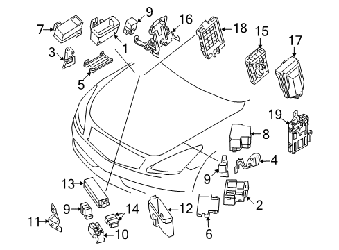 2019 Nissan 370Z Electrical Components Body Control Module Assembly Diagram for 284B1-1EA8E