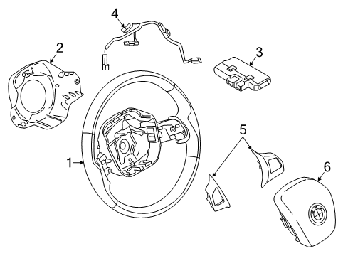 2020 BMW i3s Steering Column & Wheel, Steering Gear & Linkage Sport Multifunct Steering Wheel Switch Diagram for 61319324277