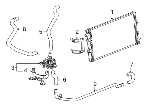 2015 Cadillac CTS Intercooler Intercooler Side Bracket Diagram for 22990685