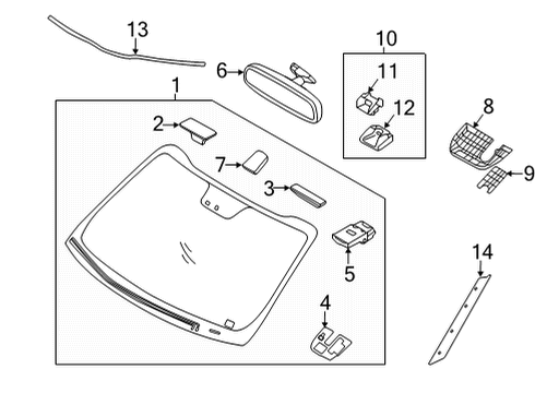 2021 Kia Seltos Glass, Reveal Moldings Clip Diagram for 861792V010