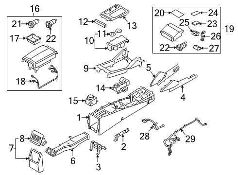 2020 Kia K900 Navigation System Cup Holder Assembly Diagram for 84670J6600RC7