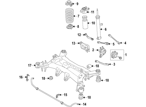2019 BMW Z4 Rear Suspension Components, Lower Control Arm, Upper Control Arm, Ride Control, Stabilizer Bar SPRING STRUT, EDC, REAR Diagram for 37106895295