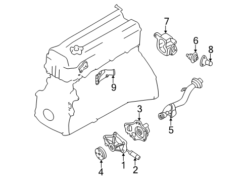 1998 Nissan Altima Water Pump Pulley-Fan & Water Pump Diagram for 21051-F4400