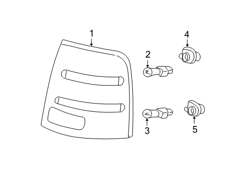 2004 Ford Expedition Combination Lamps Tail Lamp Assembly Diagram for 2L1Z-13404-AB