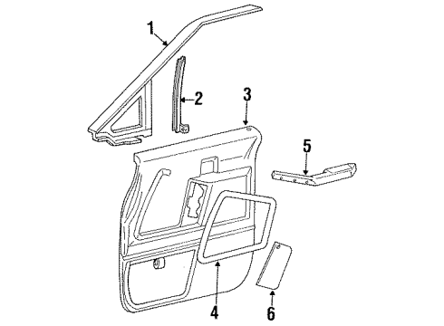 1992 Ford Aerostar Interior Trim - Front Door Armrest Diagram for F29Z1224140AAK