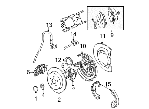 2003 Chrysler PT Cruiser Brake Components Shoe Kit-Drum Diagram for 5018209AA