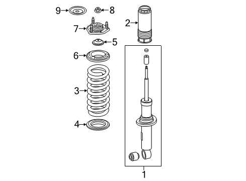 2017 Chevrolet Colorado Struts & Components - Front Cup Diagram for 23432071