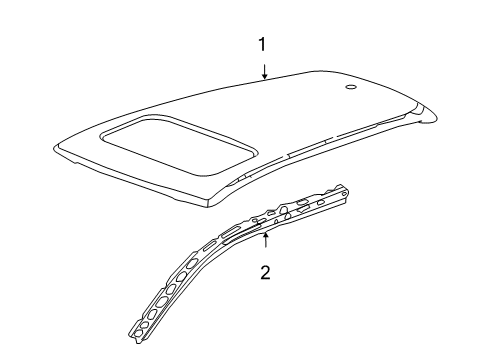 2007 Acura RDX Roof & Components Stiffener, Left Front Pillar (Upper) Diagram for 63520-STK-A00ZZ