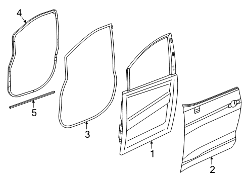 2020 Chrysler Voyager Front Door W/STRIP-Front Door Opening Diagram for 68470338AD