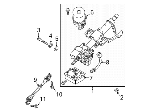 2020 Hyundai Accent Steering Column & Wheel, Steering Gear & Linkage Joint Assembly-Steering Diagram for 56400-H5000
