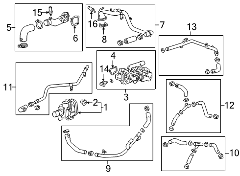 2021 Chevrolet Silverado 1500 Powertrain Control Outlet Pipe Diagram for 12691175