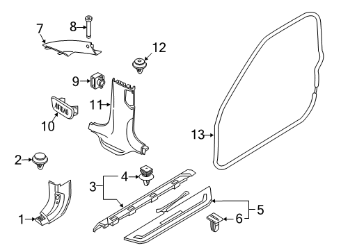 2021 BMW M850i xDrive Interior Trim - Pillars EDGE PROTECTION Diagram for 51358739177