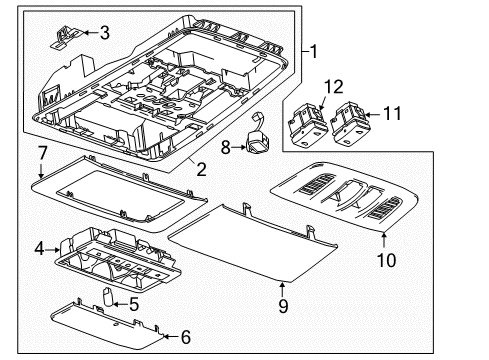 2017 Buick Verano Overhead Console Overhead Console Diagram for 23112142