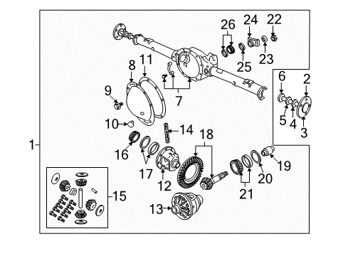 2007 Dodge Ram 1500 Axle Components - Rear Bearing Kit-Differential Side Diagram for 5072506AA