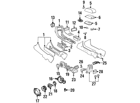 1993 Cadillac Seville Center Console Holder Asm-Front Floor Console Cup *Black Diagram for 3545781