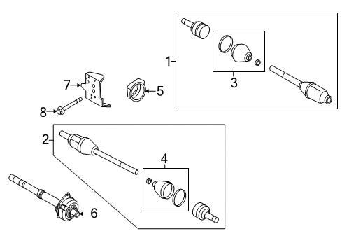 2010 Ford Escape Drive Axles - Front Axle Assembly Diagram for 5M6Z-3A427-AB