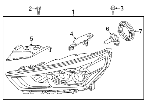 2017 Hyundai Ioniq Headlamps Bracket-Head Lamp, RH Diagram for 92160-G7000