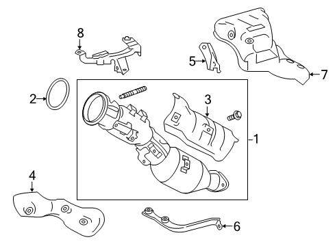 2020 Lexus RC300 Exhaust Manifold Bracket, Heat INSULATOR Diagram for 17163-36020