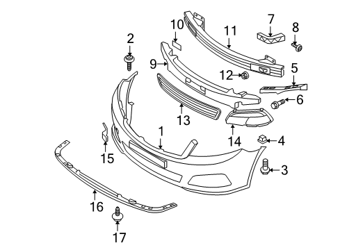 2009 Kia Optima Front Bumper Bracket-Front Bumper Upper Diagram for 865522G500