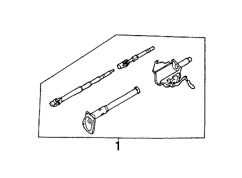 1988 Nissan D21 Steering Column Assembly Column Steer Diagram for 48805-07G04