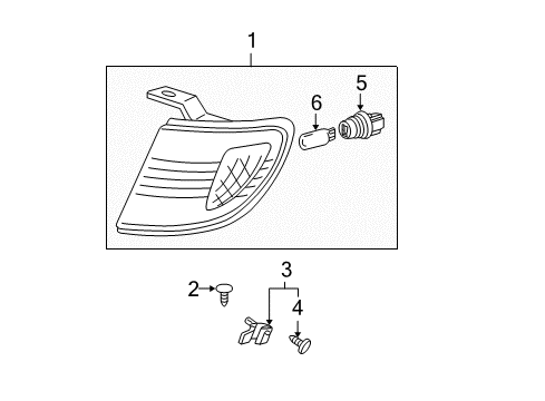 2003 Toyota Tacoma Park & Side Marker Lamps Park/Marker Lamp Diagram for 81620-04090-C0