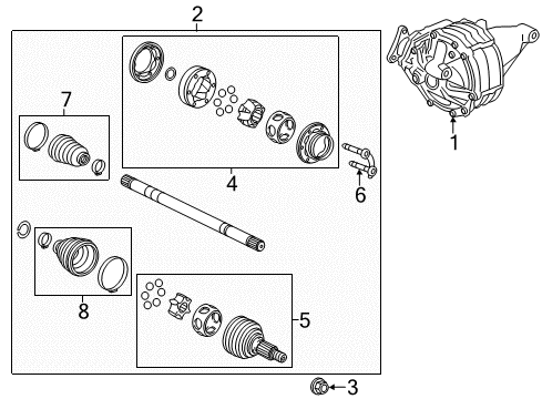 2014 Cadillac CTS Axle & Differential - Rear Differential Carrier Assembly (3.23 Ratio) Diagram for 25979054