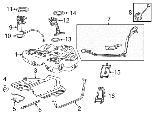 2010 Saab 9-5 Fuel System Components Pipe Asm-Fuel Tank Filler Diagram for 13322576