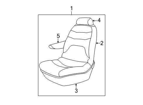 2003 Dodge Grand Caravan Front Seat Components Front Seat Cushion Diagram for UD701L5AB