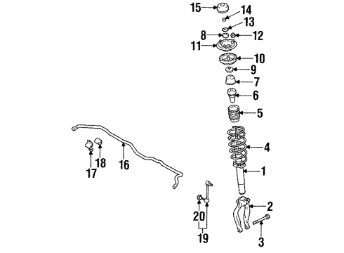 1994 Mitsubishi Galant Struts & Components - Front Bar Front Sway Diagram for MB871885