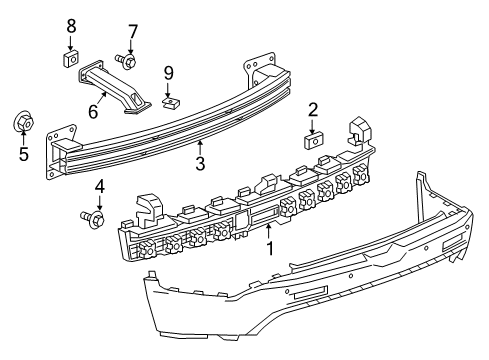 2017 GMC Acadia Rear Bumper Bracket Diagram for 84109981