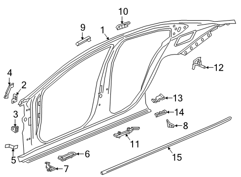 2018 Buick Regal Sportback Uniside Fender Mounting Bracket Diagram for 13489034