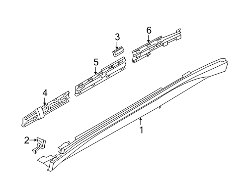2021 BMW X1 Exterior Trim - Pillars Supporting Strip, Side Sill, Middle Left Diagram for 51777332331