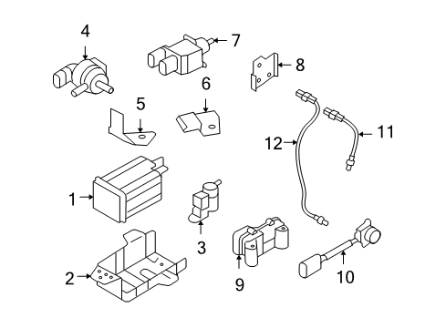 2010 Hyundai Santa Fe Emission Components Canister Assembly Diagram for 314201U000