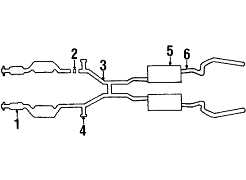 1993 Mercury Grand Marquis Exhaust Components Front Pipe Diagram for F2AZ5246C