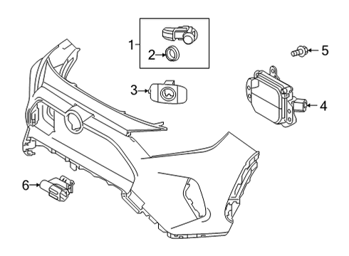 2022 Toyota Corolla Cross Electrical Components - Front Bumper Sensor Diagram for 88210-02021