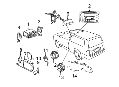 2002 Toyota Land Cruiser Sound System Magazine, Disc Player Diagram for 86273-50070