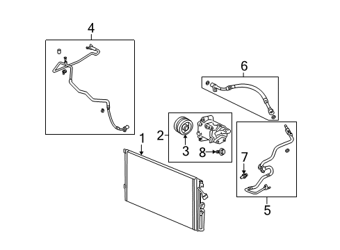 2005 Saturn Ion Air Conditioner Tube Asm, A/C Condenser Diagram for 15806521