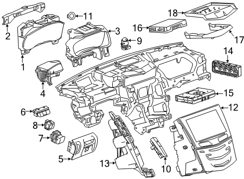 2016 Cadillac CTS Navigation System Module Asm-Hmi Control Eccn=5A992 Diagram for 84089011