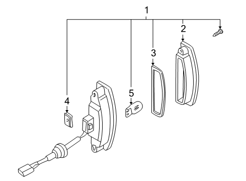 1997 Infiniti QX4 Bulbs Lamp Assembly-Licence Diagram for 26510-1W300