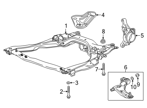 2015 Chevrolet Spark EV Front Suspension Components, Lower Control Arm Knuckle Diagram for 95048310